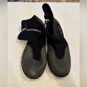 Men's Black Neoprene Dive Boots with Side Zip